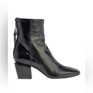 OFFICINE CREATIVE Black Patent Ankle Boots EU 37 Made in Italy